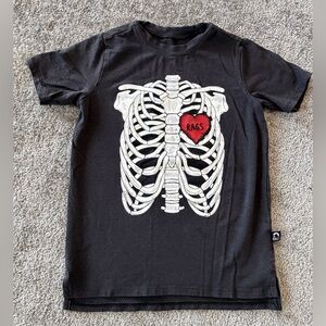 🌶️ Rags Black Skeleton Kids T-Shirt. Size 3/4T